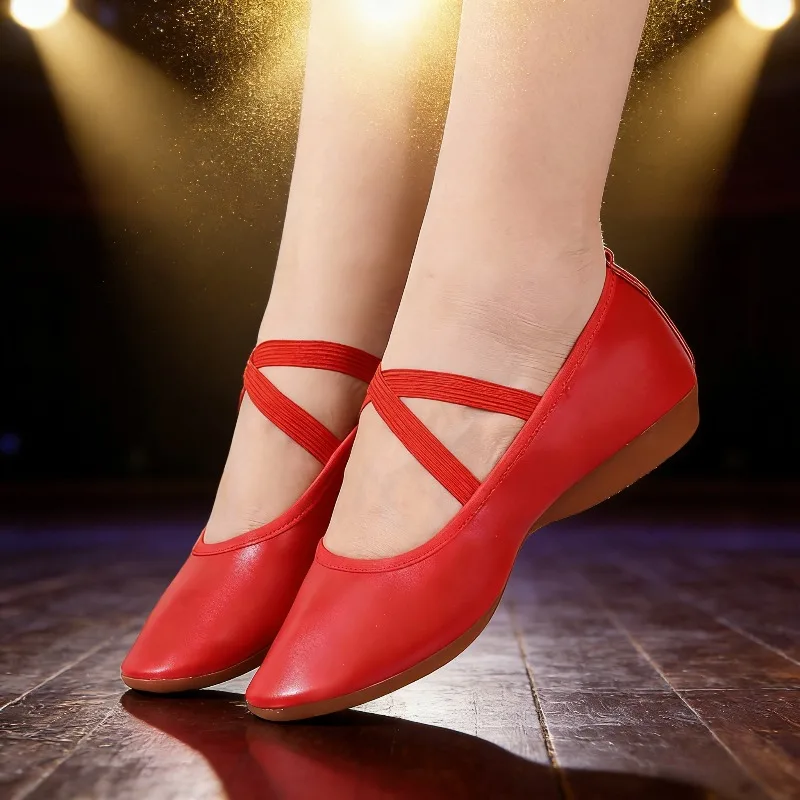 

Черные женские повседневные танцевальные туфли на мягкой подошве, тренировочные туфли для тай-чи, прочные туфли из искусственного материала, подходящие для фитнеса