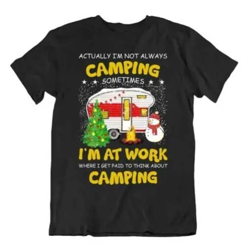 Camping Exterior Viaje Camiseta Vintage Regalo Lindo Divertido Fresco Navidad