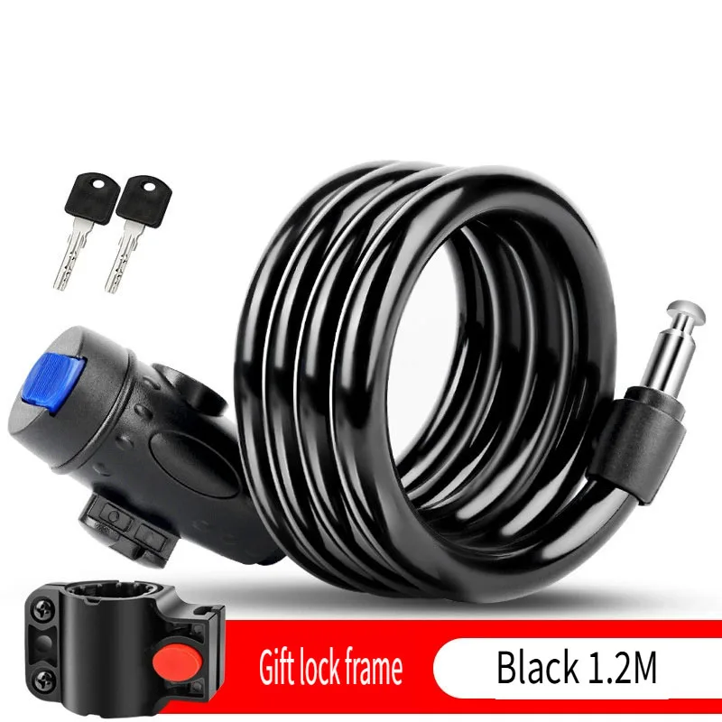 Universal Anti-Theft Bicycle Bike Lock Stainless Steel Cable Coil For Castle Motorcycle Cycle MTB Bike Security Lock with 2 Key