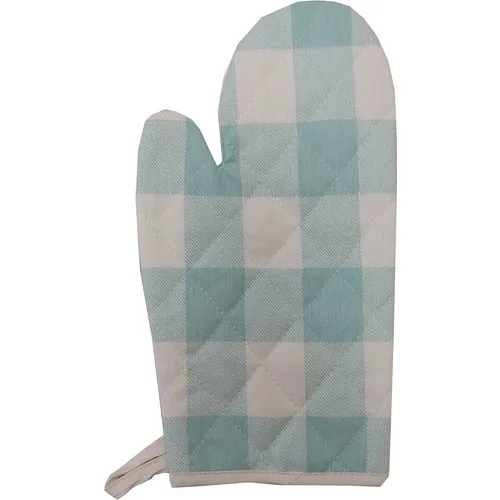 Ödel Home Duck Fabric Kitchen Glove Checkerboard Pattern Green