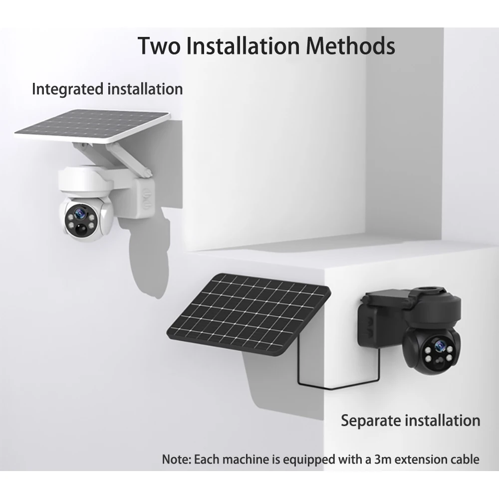 1080MP Solar Wireless PTZ Security Camera Built-in Battery 6W Solar Panel Micro SD Card PIR Detetion Voice Intercom APP Alarm