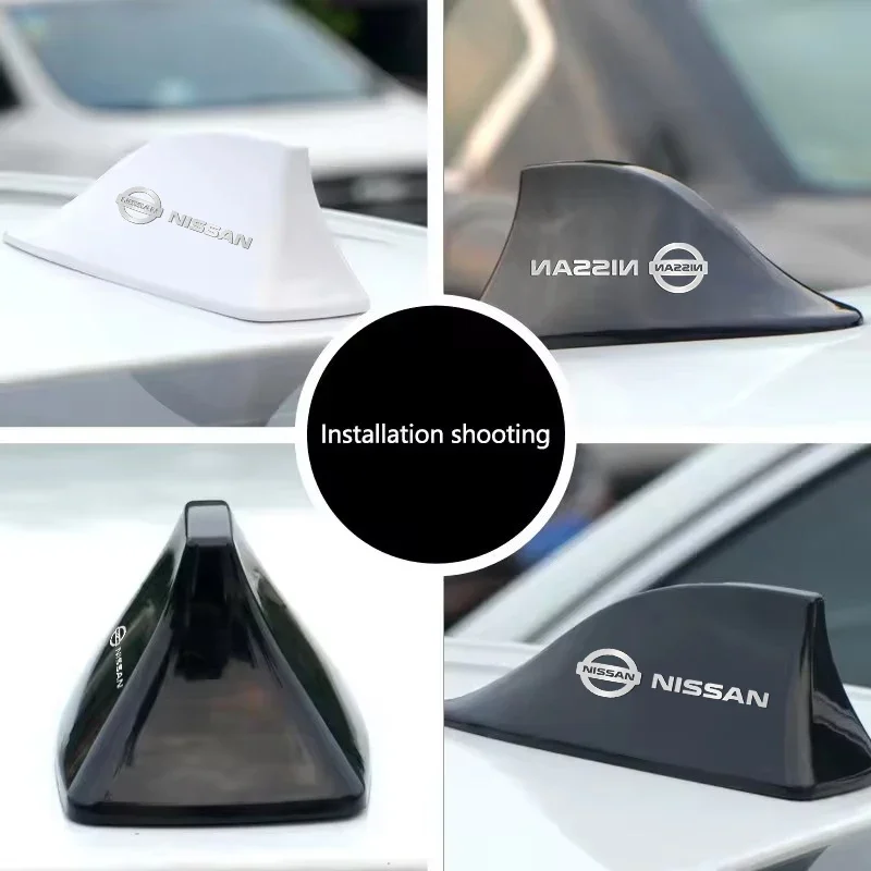 for Nissan Car Roof Top Mount Shark Fin Shape Antenna Radio Signal Aerial Leaf Micra Qashaqai Teana X-Trail Juke Patrol