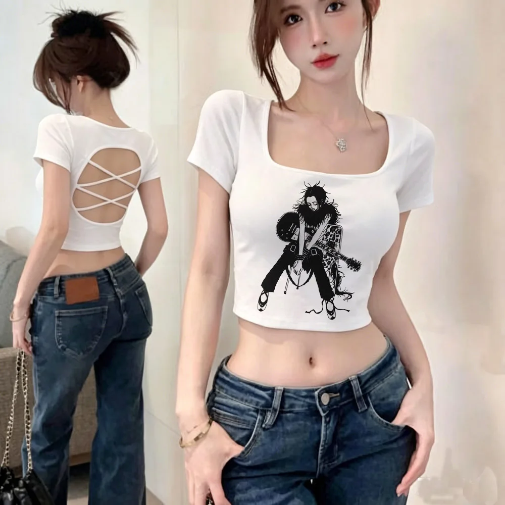Nana Anime crop top girl goth manga harajuku dollette emo t shirt baddie manga goth streetwear anime view 4