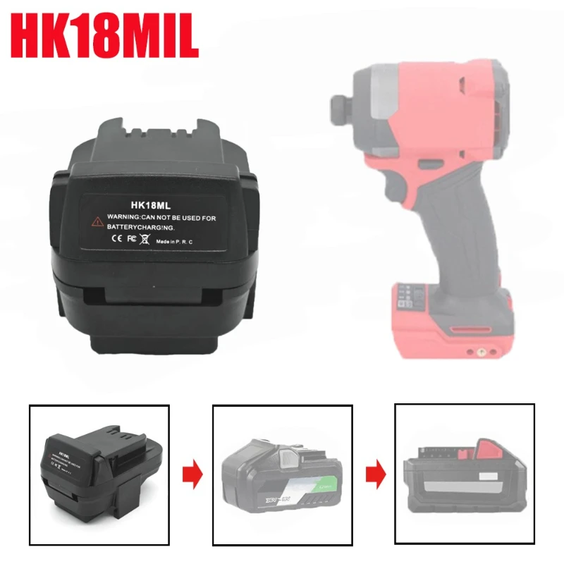 

For Milwaukee 18V Tool HK18MIL Battery Adapter for Hikoki/Hitachi 18V Lithium Batteries To for Milwaukee 18V Battery Power Tools