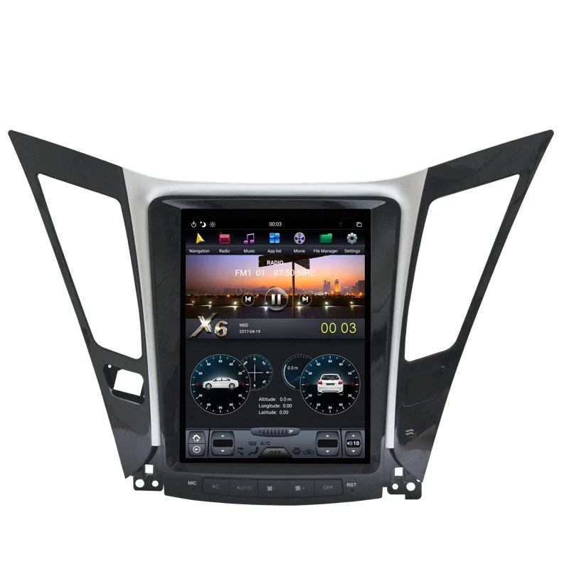 10.4 Inch 4+32GB   Style Vertical Screen Android 8.1 PX6 Car Video Car Radio GPS Navigation for   Sonata 8th 2011-2015