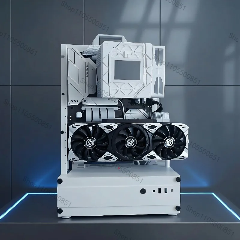 Open chassis atx/matx computer chassis rack desktop itx creative graphics card vertical plug DIY small chassis