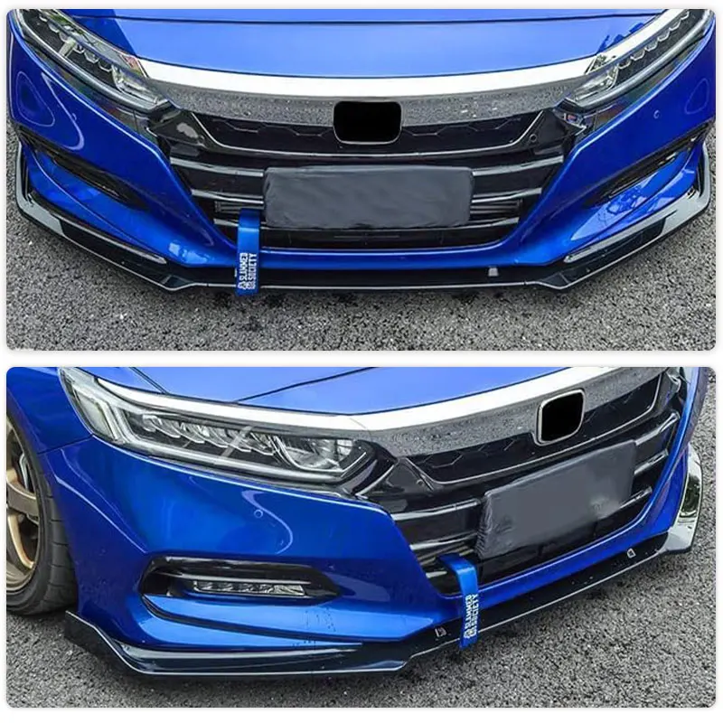 ABS Gloss Black Car Front Bumper Lip Spoiler for Honda 10th Accord 2018-2021 Front Lip Chin Apron Protector Splitters Body Kits