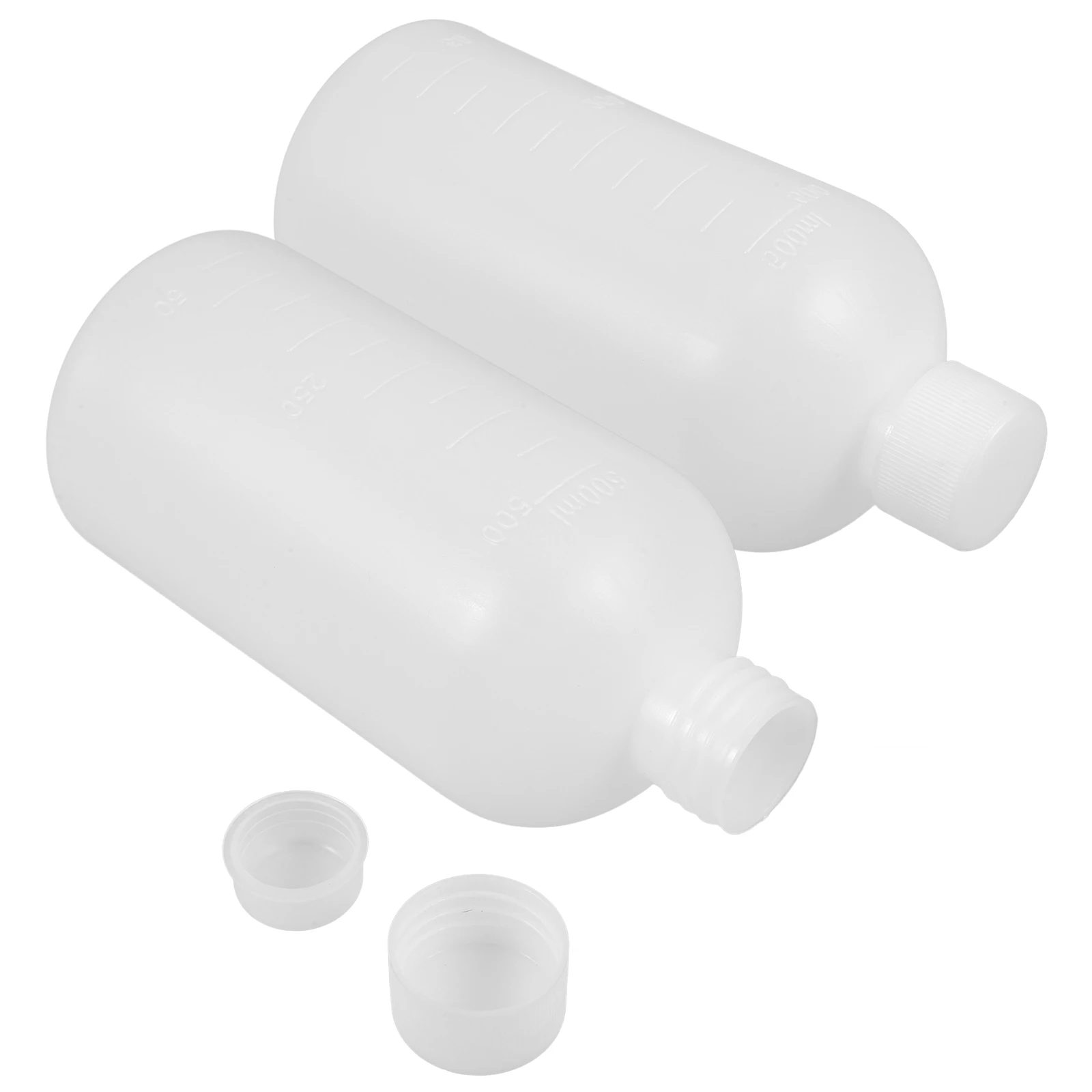 

2pcs Reagent Bottles Small Mouth PE Material Laboratory Grade Refillable Thickened Plastic Vials For School Hospital Without
