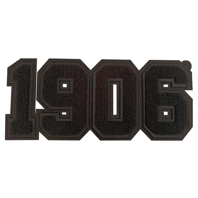 Chenille Old Gold Greek Number 1906 Alpha Phi Alpha Fraternity Towel Embroidery Hot Press Iron Patch for Man\'s Jackets Hoodies