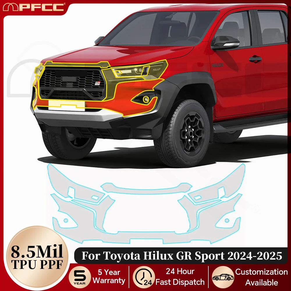 For Toyota Hilux GR Sport 2024-2025 Pre-cut PPF TPU Car Paint Protection Film Anti-Scratch Cover Resistant Invisible Repairable