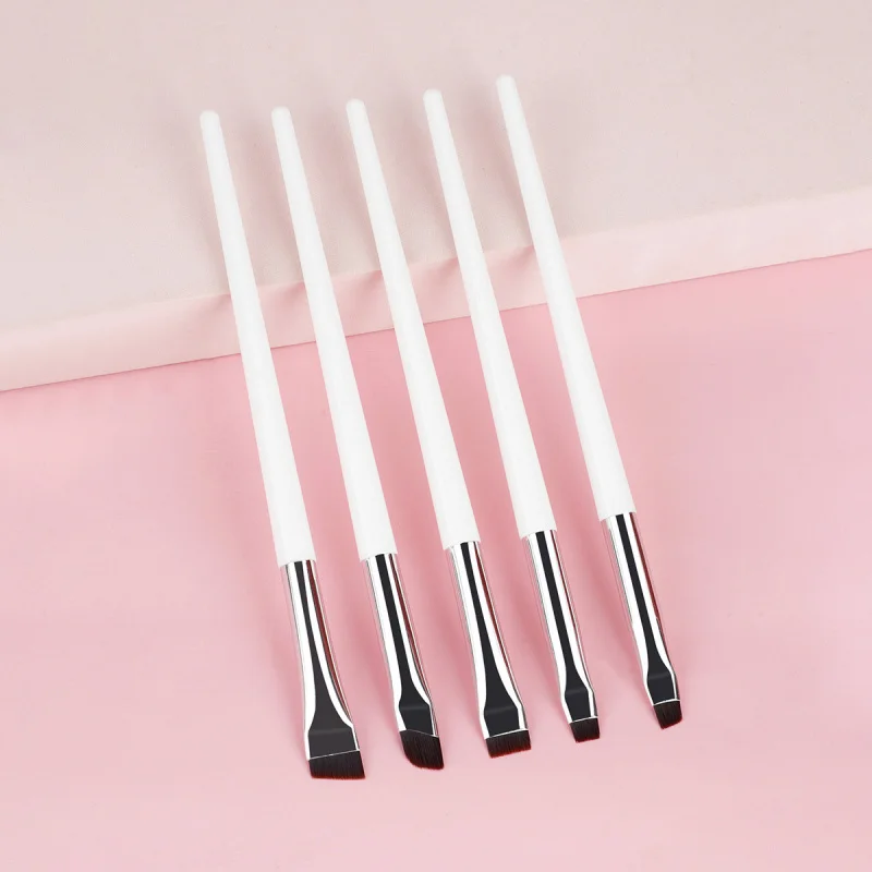 RANCAI Set di pennelli per trucco occhi da 5 pezzi: pennelli per eyeliner, sopracciglia, correttore e evidenziatori di precisione per il contorno degli occhi