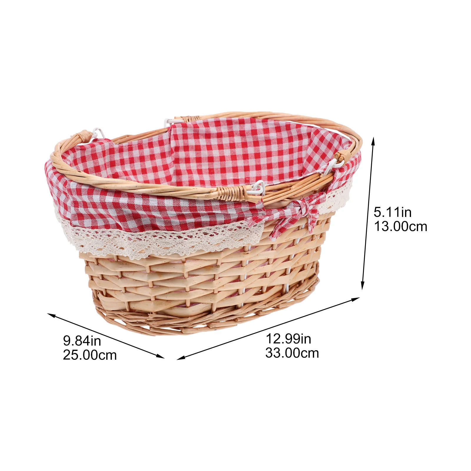 Cesta de picnic de mano para comida, verduras, flores decorativas, compras, cestas tejidas al aire libre