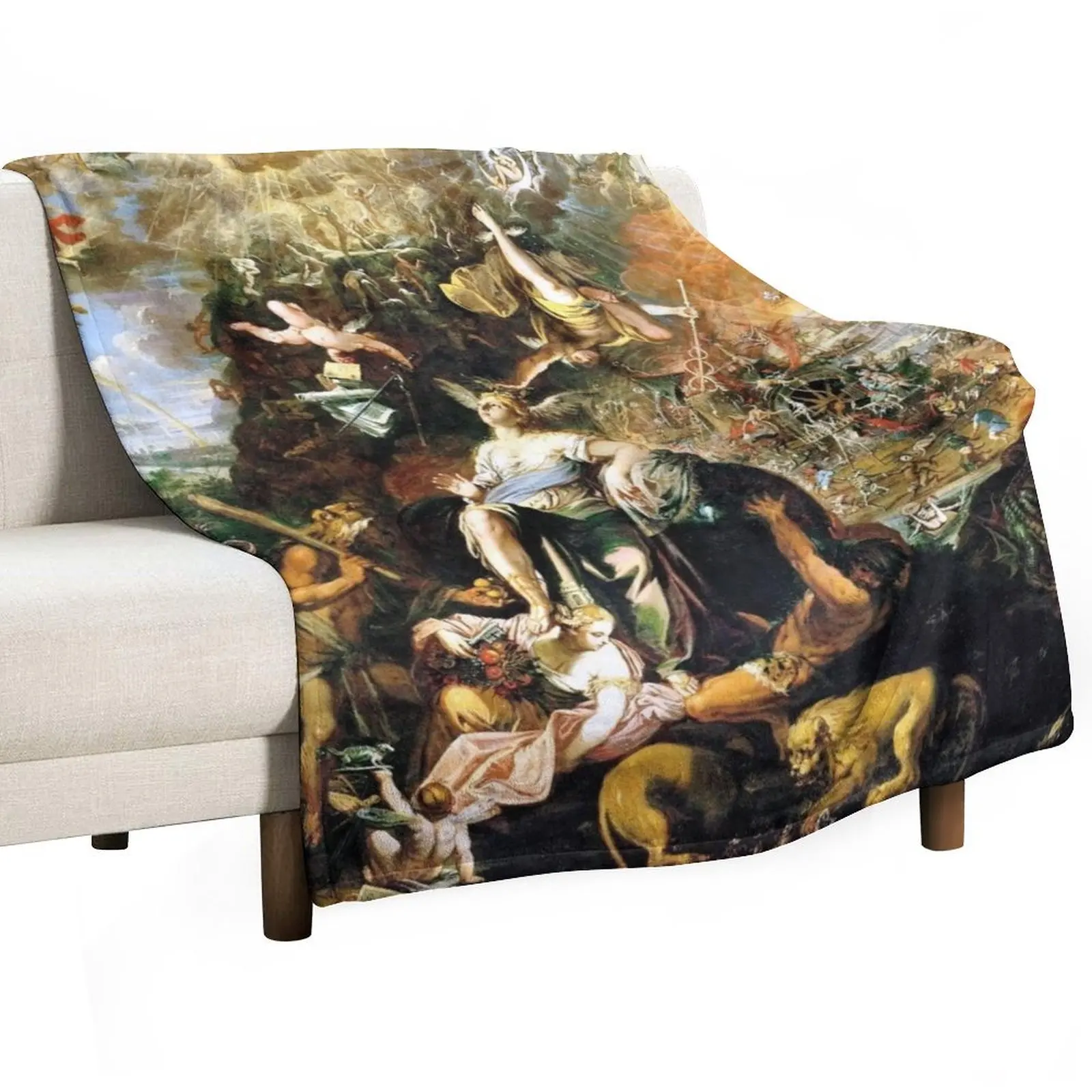 

Allegory of the Apocalypse - Joseph Heintz the Younger Throw Blanket Beautifuls Plaid Stuffeds Warm Blankets