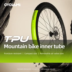 CYCLAMI 2-Piece Suit TPU Ultralight MTB Bike Inner Tube 26/27.5/29 inch For 559 584 622 Tires Metal French Valve Length 45mm