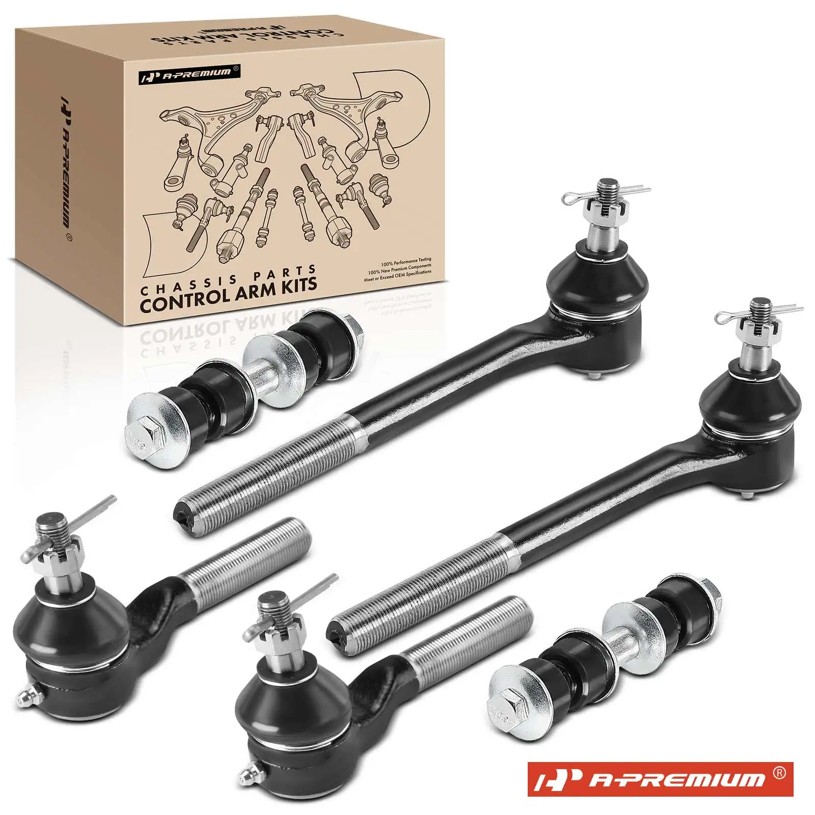 A-Premium 6x Stabilizer Bar Link Tie Rod End for Chevrolet Blazer 1998-2005 GMC Jimmy 1998-2005 Sonoma 1998-2004 Isuzu Hombre