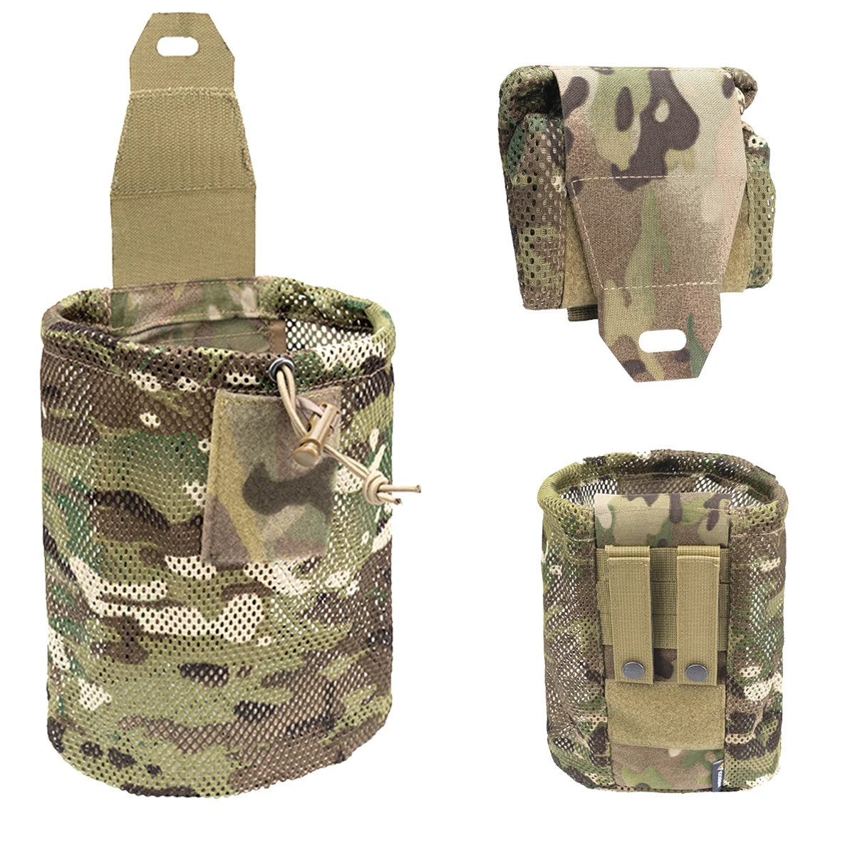 

Foldable Mesh Recycling Bag, MOLLE Tactical Utility Bag Waist Seal Storage Bag, Outdoor Convenient Sports Accessory Bag