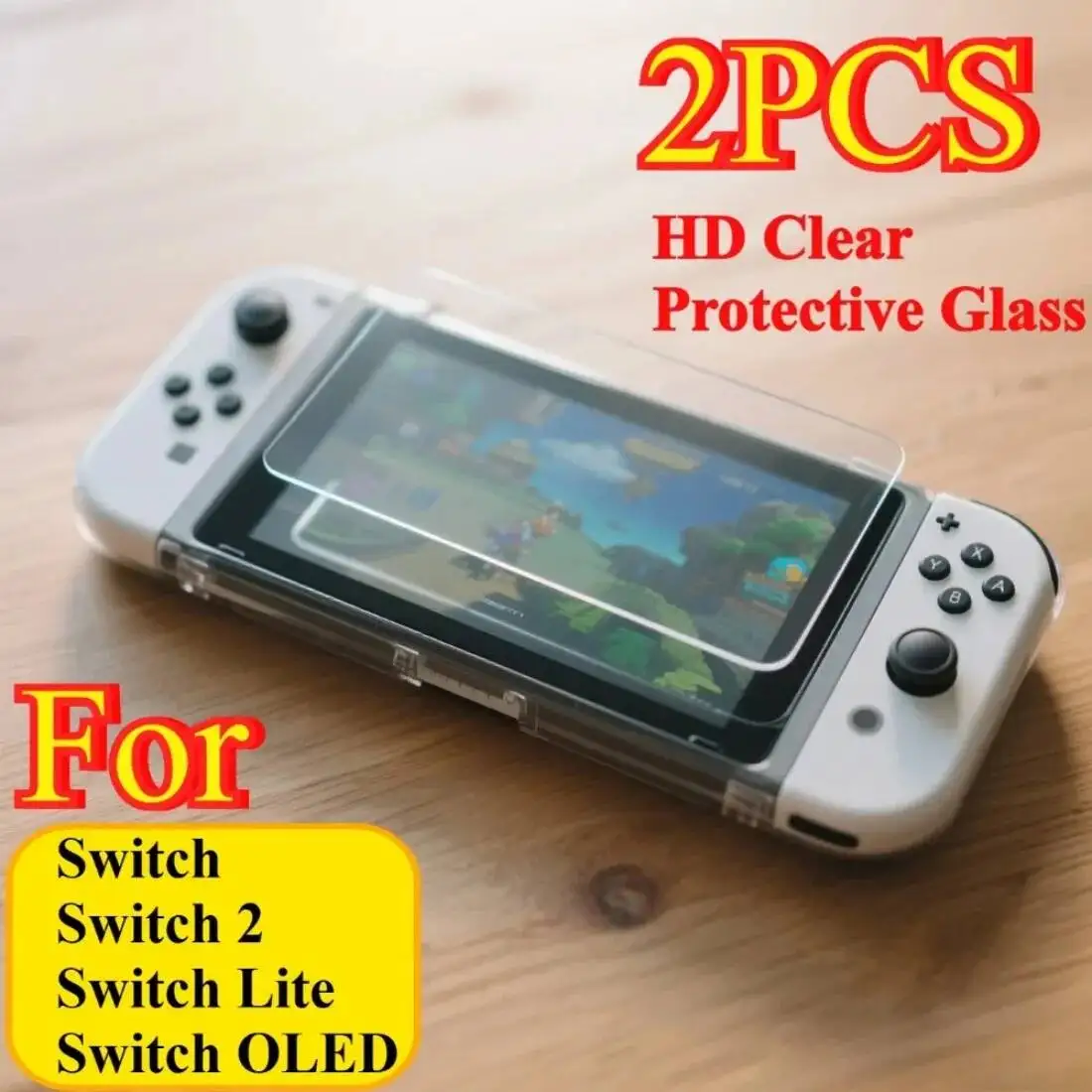 

2PCS Clear Screen Tempered Nintendo 2 Hardness Anti-Scratch Protective Glass For Lite Switch OLED