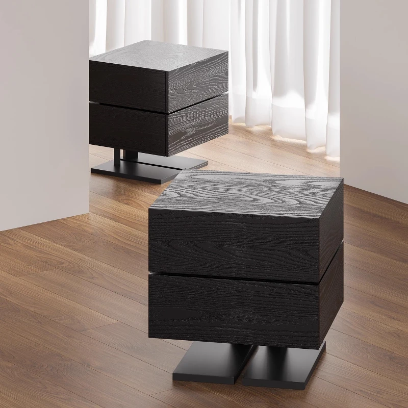 

Modern minimalist bedroom bedside table, living room sofa Internet celebrity side table, black high-end duckling bedside table