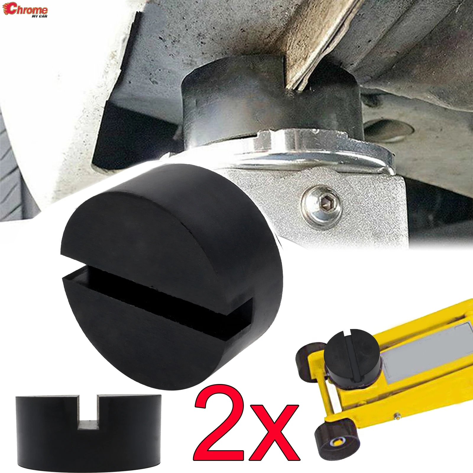 74*34 Floor Slotted Car Jack Rubber Pad Frame Protector Adapter Jacking Tool Pinch Weld Side Lifting Disk Rubber Set of 2 Pads