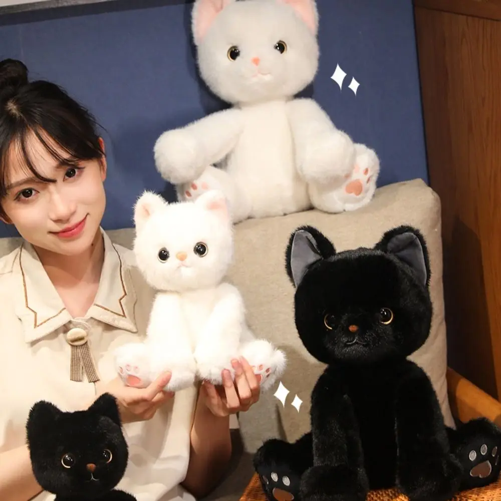 

Кукла-симулятор, сидящая кошка, толстая лапа, пушистая милая кукла-животное, милые большие глаза, мягкая подушка для кошек, детская