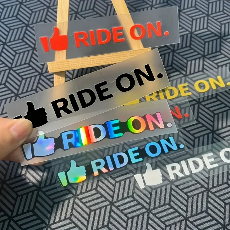 1 adesivo per auto moto "Thumbs Up Ride On" Accessorio per lo styling unico per la decorazione della cultura di guida del veicolo