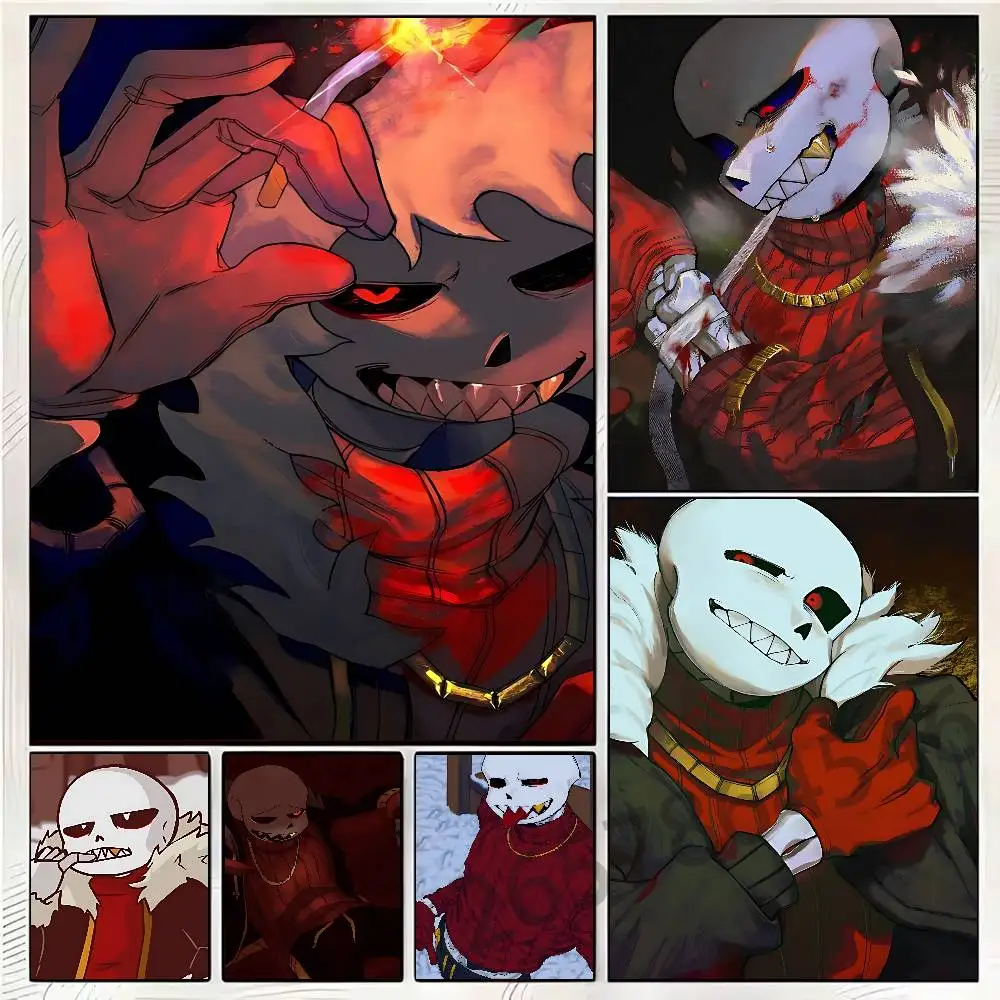 u-Underfell Fell Sans Undertale Wall Art Poster Print Wall Decor for Living Room Bedroom Home Decoration
