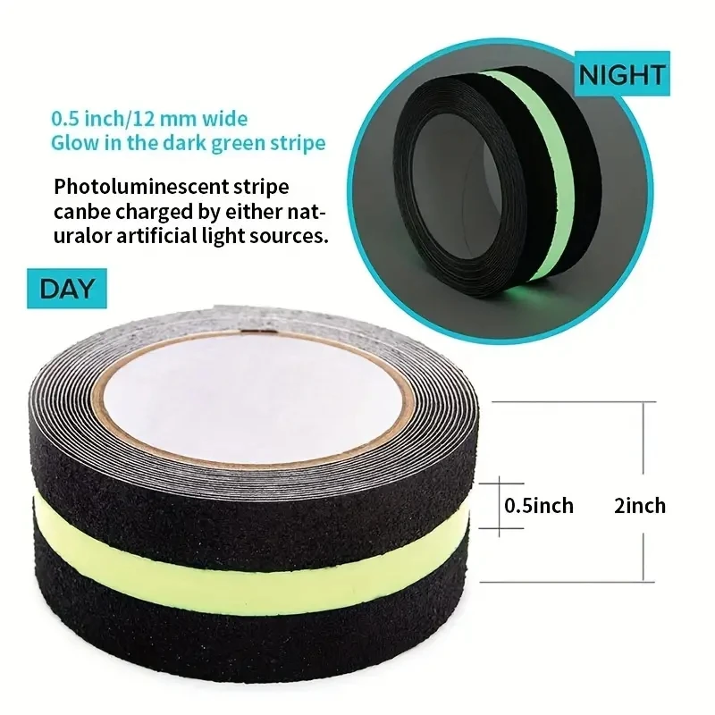 Luminous Anti Slip Tape Waterproof Glow in Dark Non-slip Traction Safety Warning Tape For Stair Tread Step Indoor Outdoor