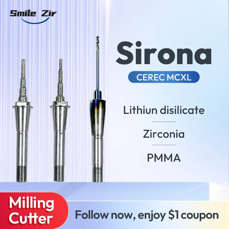

Sirona Inlab Cerec MCXL Bur Step Bur MCXL Lithium Disilicate Milling Cylinder Pointed Bur 12S and Fisher10 for CADCAM Dental Lab