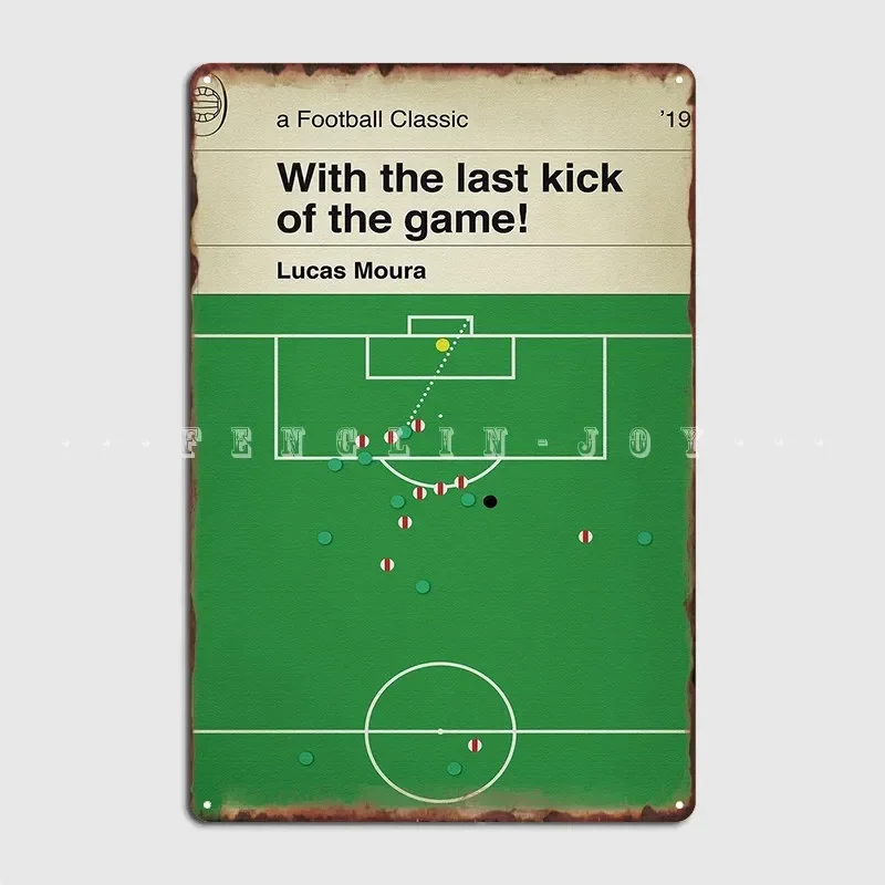 Póster de Lucas Moura Winning Goal F, placa de Metal para Club, fiesta, sala de estar, decoración de pared Retro, carteles de estaño