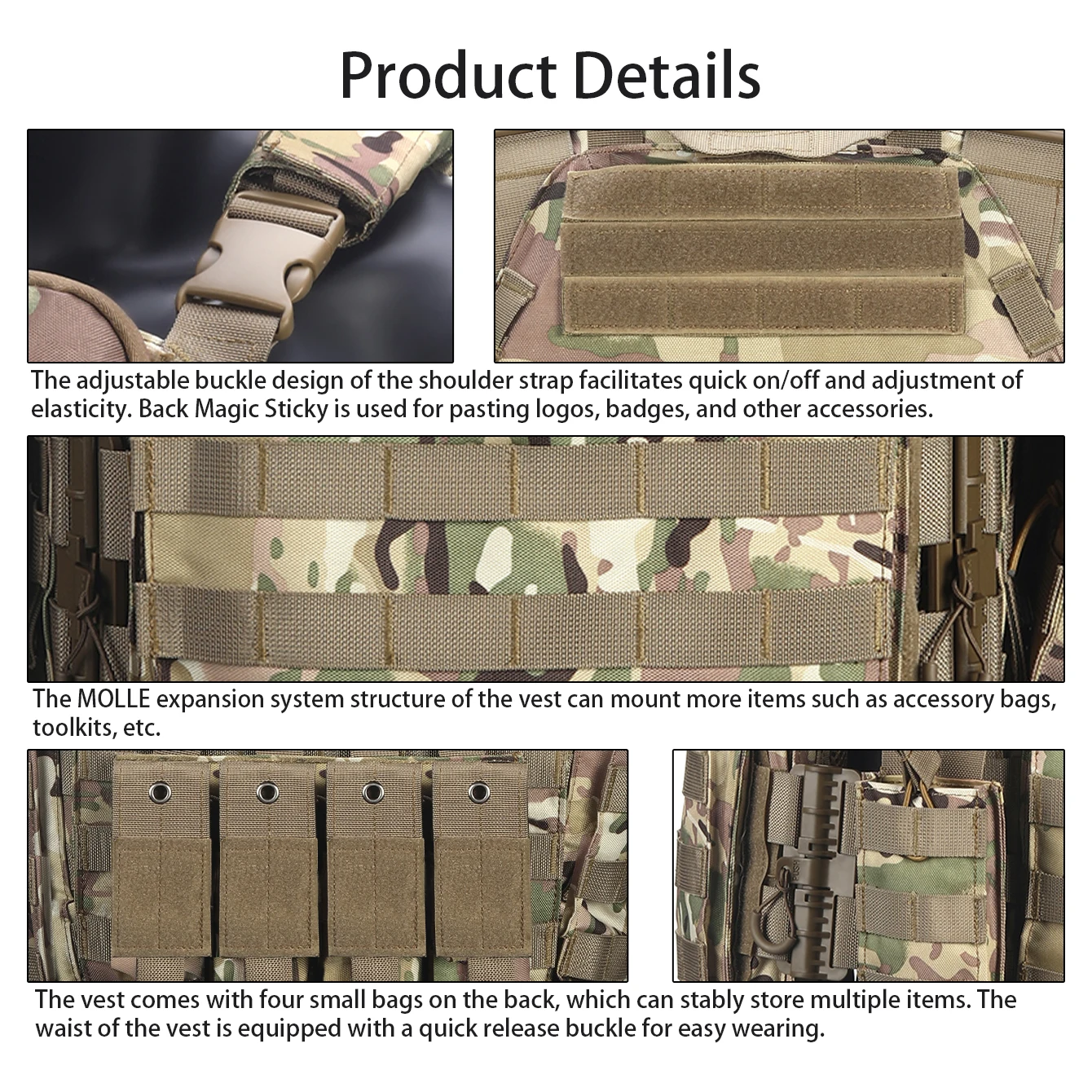 نظام توسيع سترة الصيد MOLE عبارة عن سترة سريعة التحرير تستخدم للصيد في الهواء الطلق #6