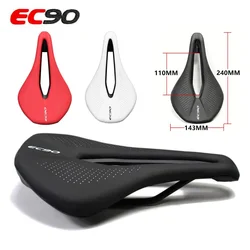 EC90 Bicycle Saddles PU Seat, Ultraleve, Respirável, Almofada do assento confortável, MTB, Road Bike, Corrida, Peças, Componentes