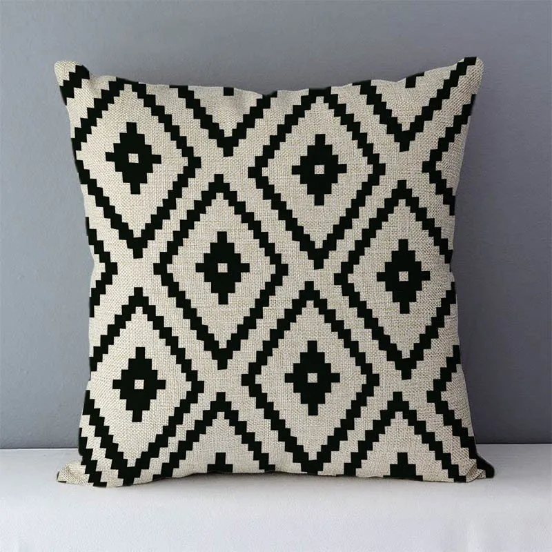 Quality Cozy Popular Geometric Couch Cushion Cover Home Decorative Pillows 45x45cm For Bed Seat Back Cushions Bedding Pillowcase