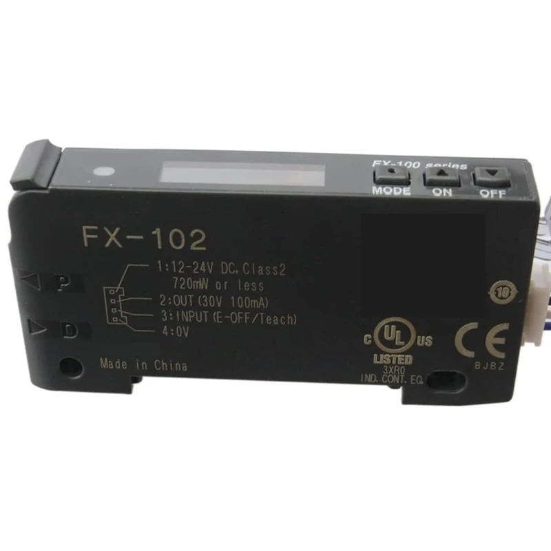 

FX-102-CC2 Long Sensing Range Digital Fiber Optic Amplifier - NPN - 2m Cable Included