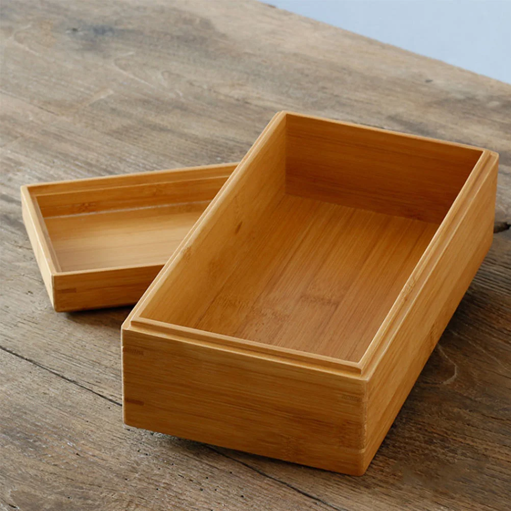 1pc High Grade Tea Box Bamboo Eco Friendly Retro Wooden Tea Dustproof Gift Container For Leaves Classic Design