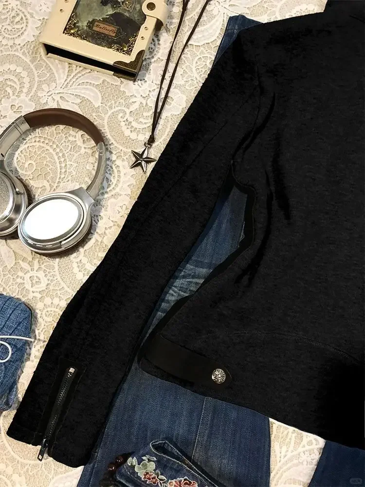 原宿 2000年代 ヴィンテージ エレガント スタンドカラー ジャケット 秋冬 スリムフィット コート レディース 原宿系 Y2K トップス アメリカン ニュー