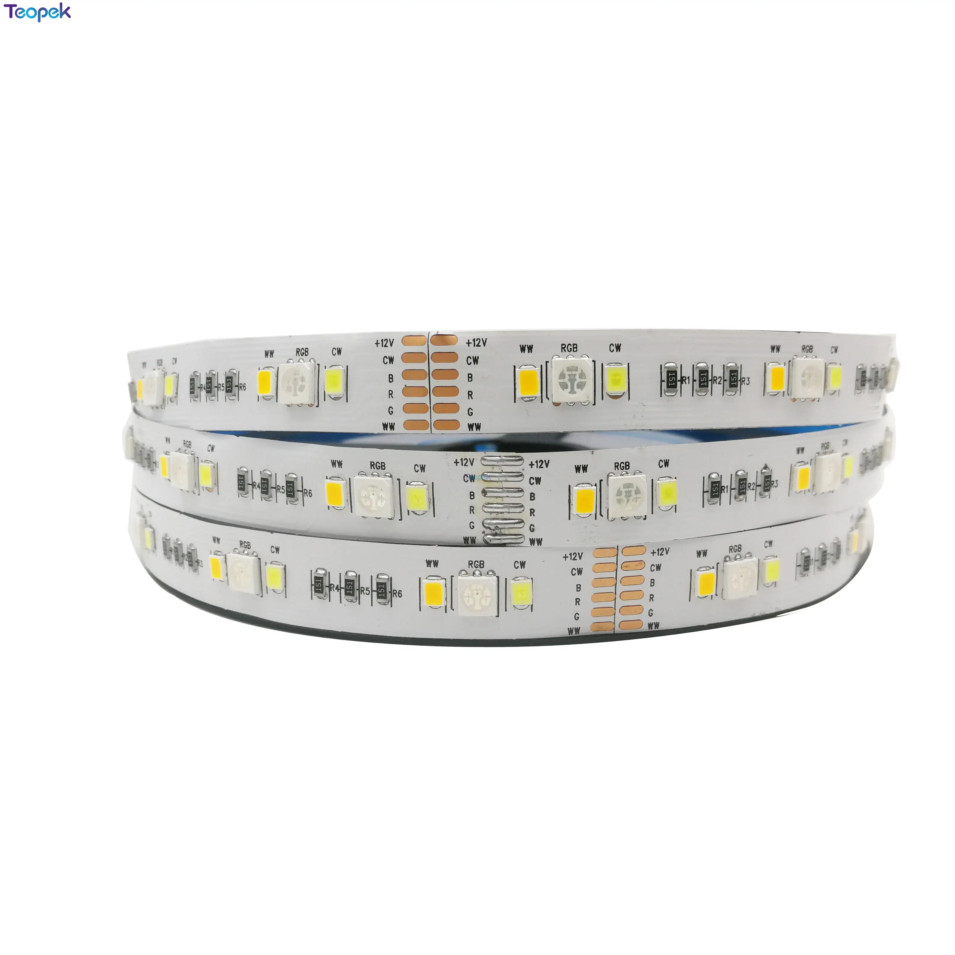 5M 5050 + 2835 Rgb Cct Led Strip Licht Rgb Kleur Temperatuur Verstelbare String Rgb + Cct 12V/24V Led Tape 12Mm Pcb