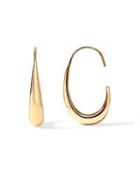 Shevalues Women Hoops 14K Gold Plated Teardrop Hoop Earrings With 925 Sterling Silver Post Fashion Lightweight Teardrop Earrings