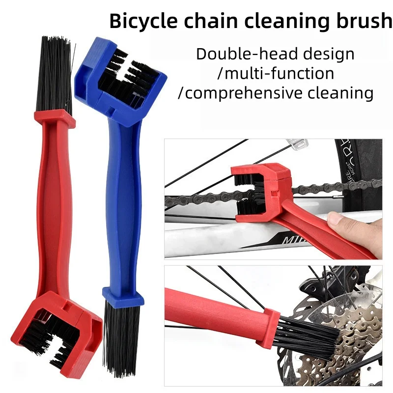 Motorcycle Chain Cleaning Brush Dual‑Head  Scrubber For Motorbike Bicycle Flywheel Gear  Dirt Oil Stain Remover Maintenance Tool