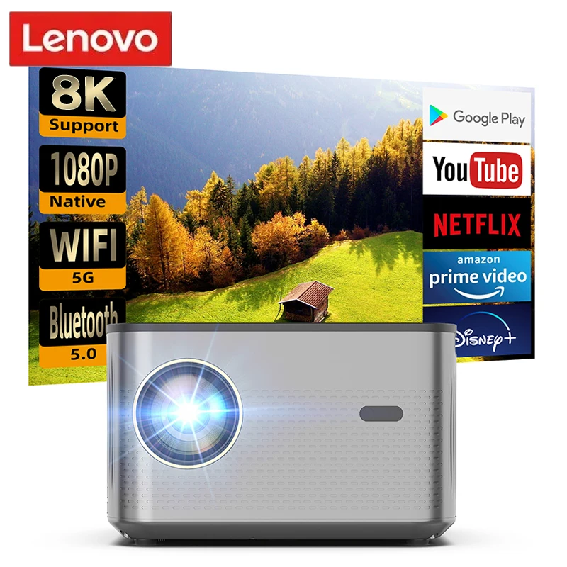 

Lenovo JH105 Мини-портативный 4,0-дюймовый светодиодный видеопроектор Android 9,0 WIFI 6 32 ГБ 300-350 ANSI для 1080P 4K видеопроектор для домашнего кинотеатра