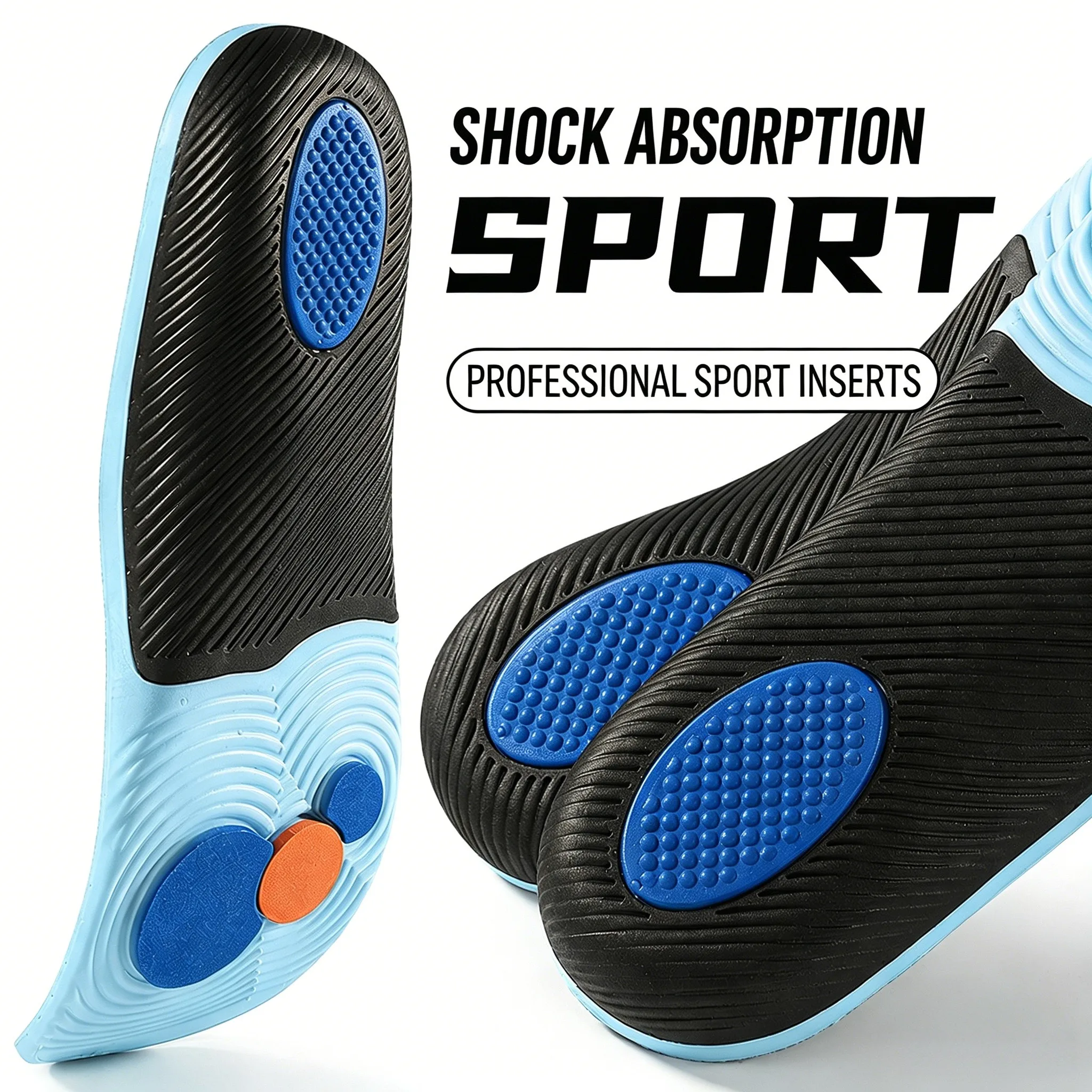 1 Pair Orthotic Arch Support Insoles for Plantar Fasciitis Flat Feet Pain Relief Shock Absorbing Sports Inserts Unisex