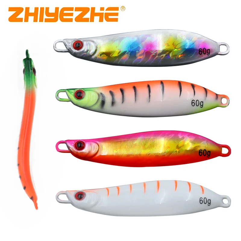 ZYZ 4pcs S-Shape Fishing JIG 20/30/40/60/80G Long Casting Fishing Lure Luminous Artificial Bait Fishing Casting Jigging Tackle