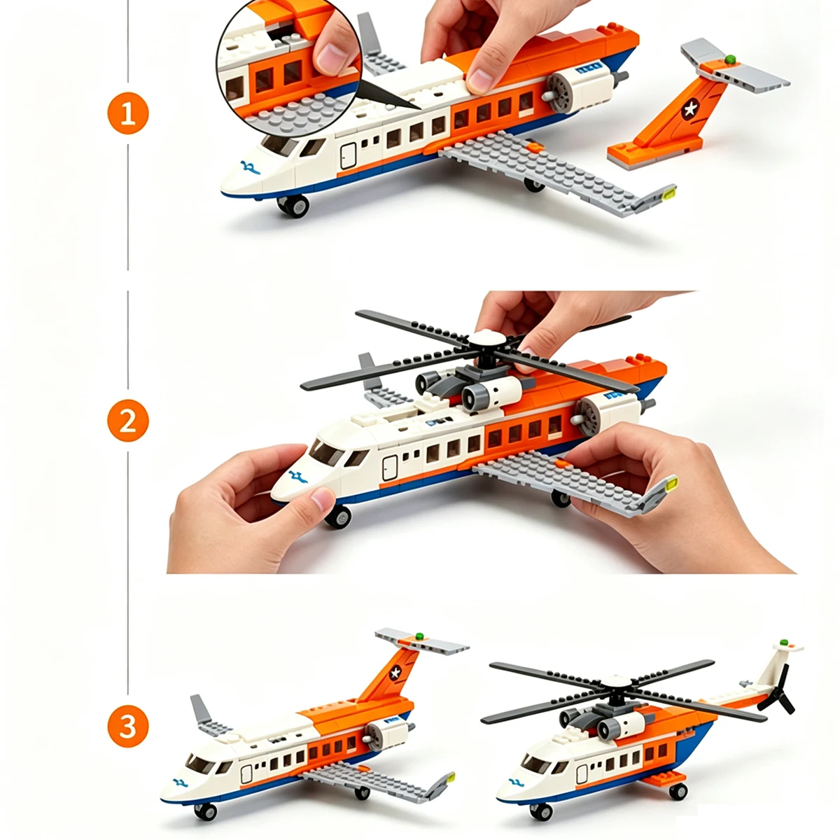 Designer Home Decor City Airport Aviation Cargo Plane Model Helicopter Airbus Airplane Control Tower Building Blocks Toy Gift view 6