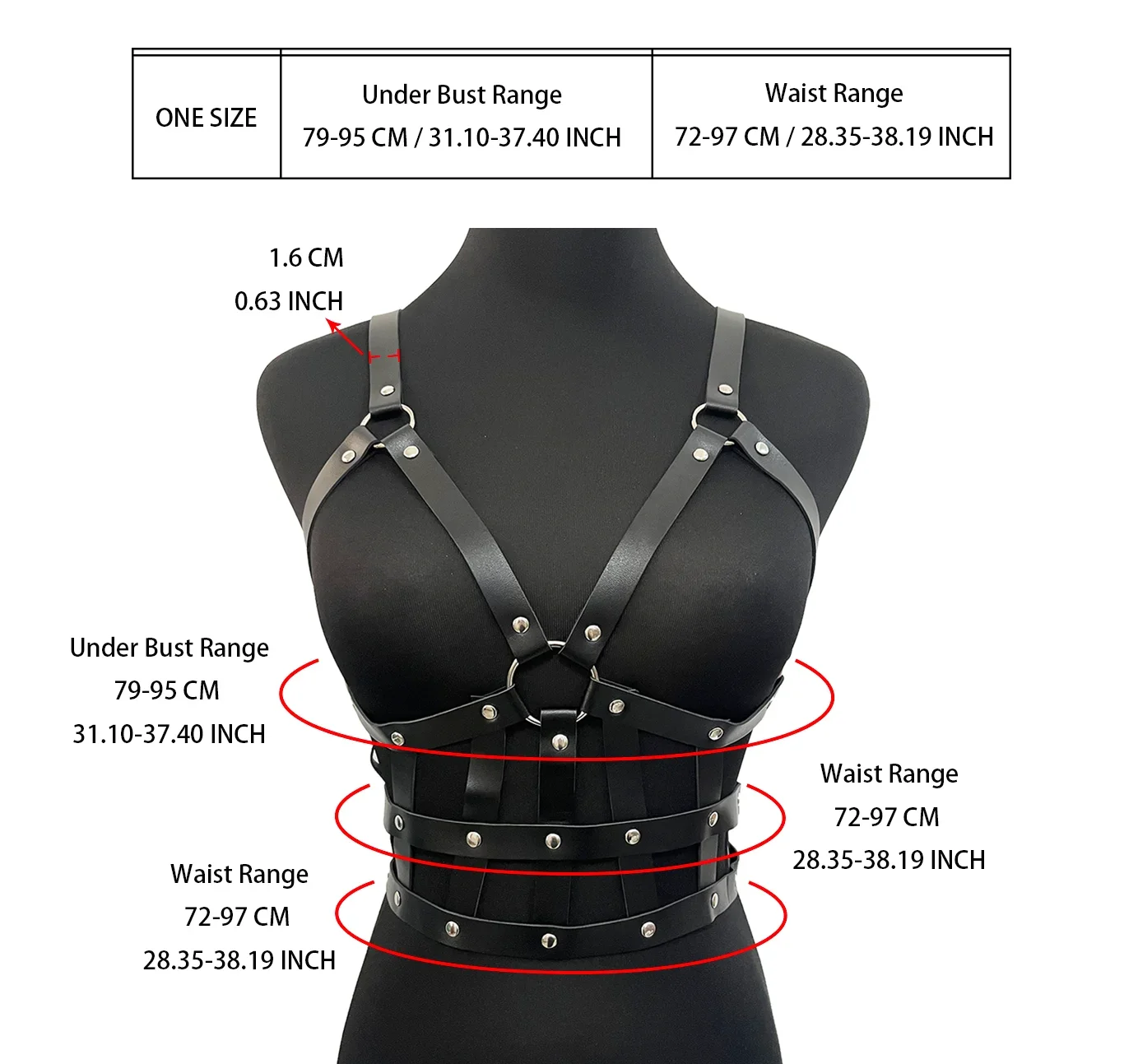 ﻿ Women Sexy Harness Belt PU Leather Body Bondage Lingerie Bdsm Erotic Gothic Punk Sexual Outfit Garter Belt Fetish Costume