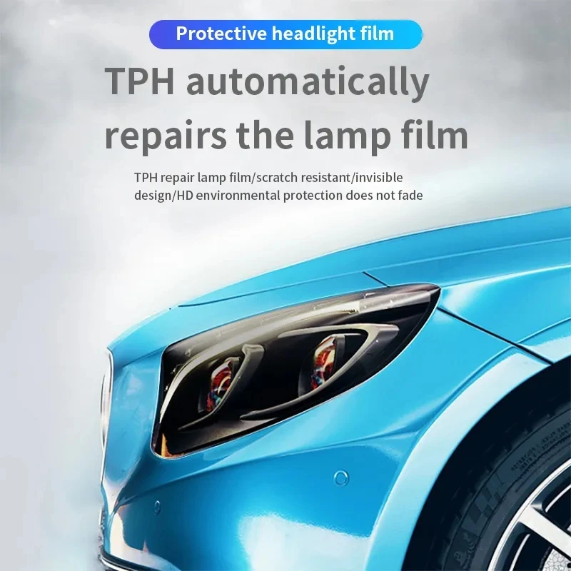 Car Headlight & Taillight & Fog Light Lamp wrap Film Smoke Black TPH PU PPF Protective Film For Car Styling Motorcycle Decorate image 3