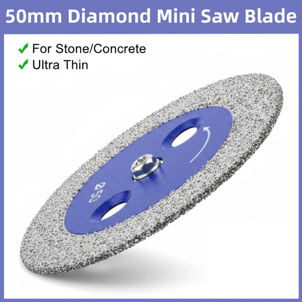 50mm M10 Thread Mini Diamond Saw Blade Stone Carving Disc for Granite Marble Concrete Sandstone Engraving Grinding Wheel