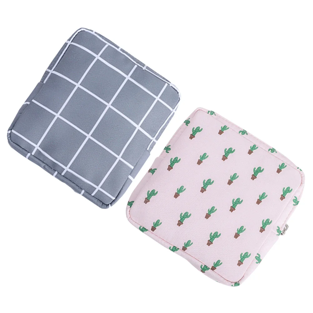 

2 Pcs Sanitary Napkin Storage Bag Outdoor Towel Pouch Women Coin Purse Little Wallet for Girls Miss