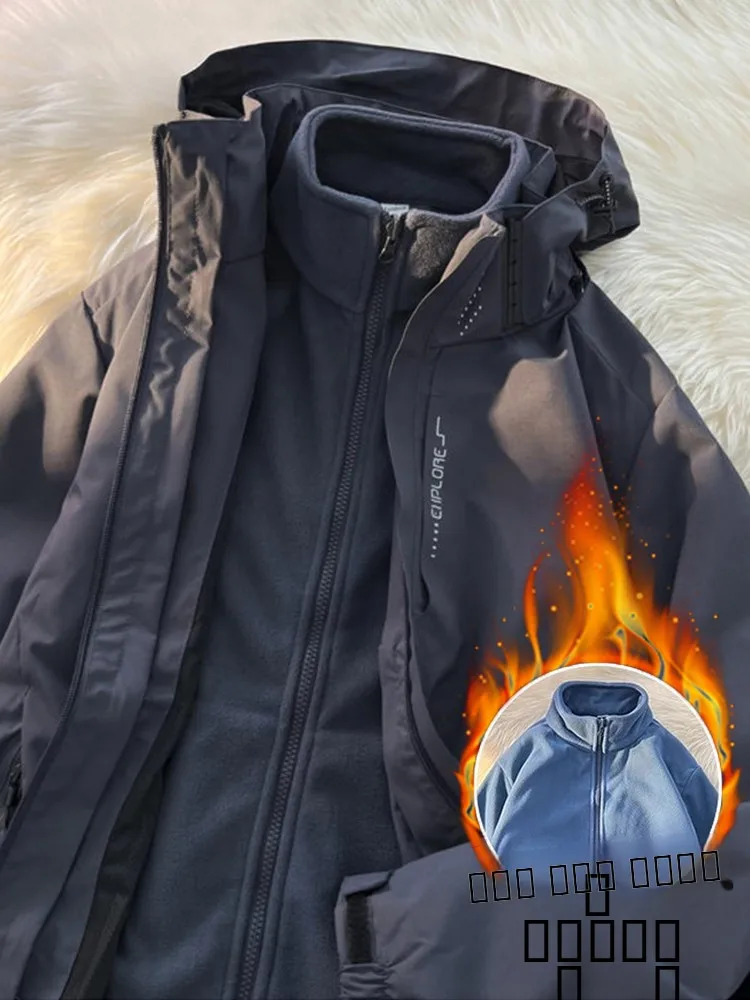 

Мужской комбинезон-трансформер с отстегивающейся подкладкой, водонепроницаемый, для активного отдыха, осенне-зимний, в американском стиле, для альпинизма