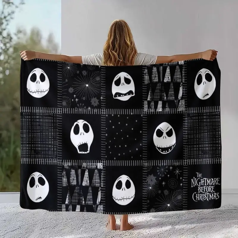 Cartoon N-Nightmare Before Christmas Jack Halloween Weiche Flanell-Decke, Gemütliche Decke für Bett, Sofa, Wohnzimmer, Heimdekoration – Detail 6