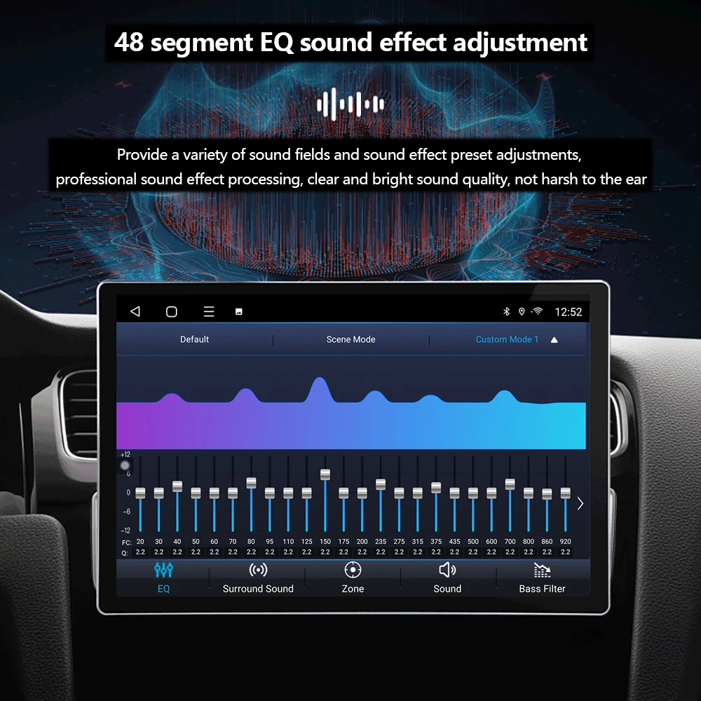 3 + 32G 910 بوصة أندرويد 13 مزدوج الدين ستيريو السيارة QLED شاشة تعمل باللمس راديو السيارة مع Carplay وكاميرا أندرويد GPS Navi FM BT #2