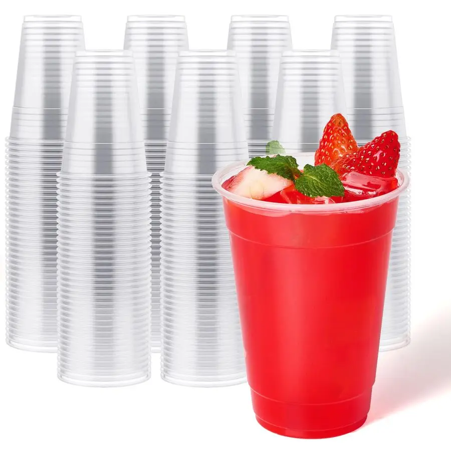 

390 Pack 16 oz Clear Plastic Cups,Disposable Cups Drinking Cups for Ice Coffee,Milkshake, Cold Drinks